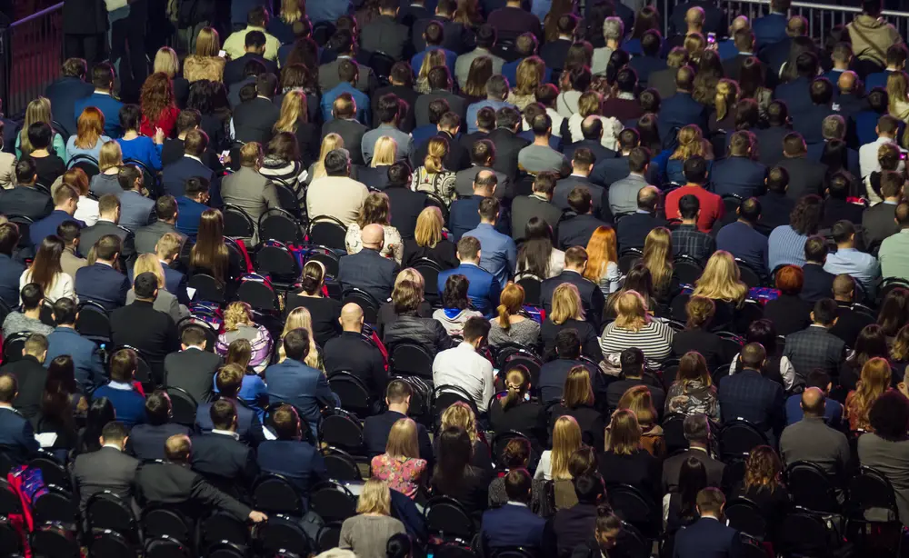 People Attend Business Conference In Congress Hall