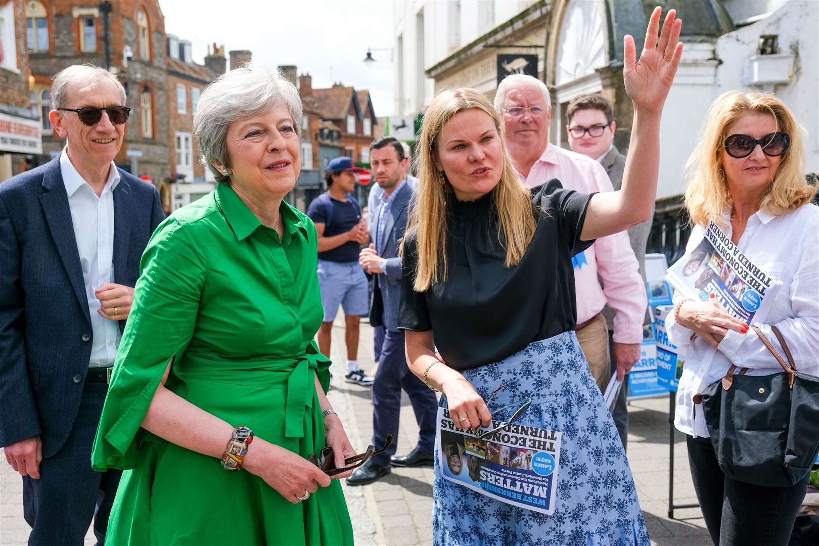 Former Pm Theresa May Visits Newbury