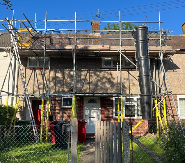 Scaffolding Left On The House Of Mr Baha Uddin