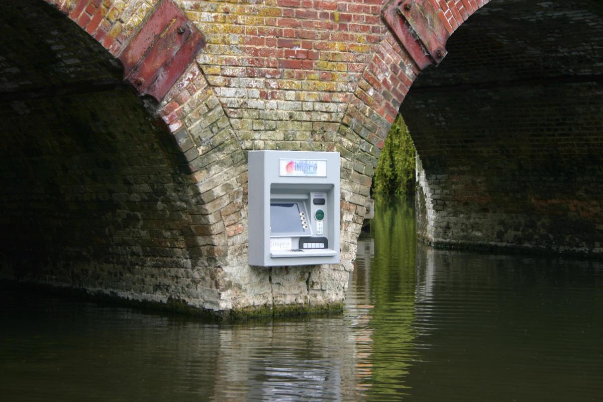 Cash Machine Appears On Sonning Bridge By Local Installation Artist