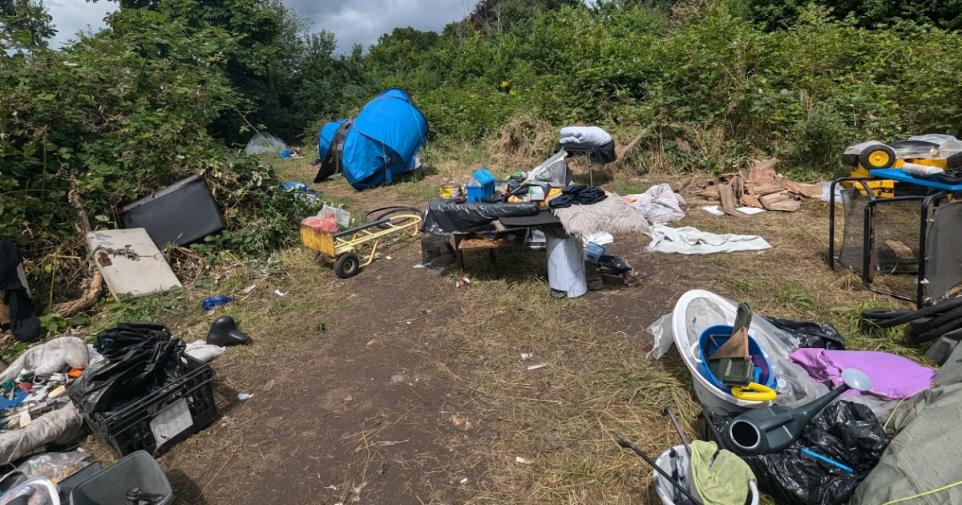 Homeless People Evicted From Camp In Overgrown Park In Chalvey