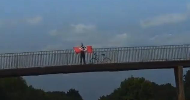 Man Seen Flying Nazi Flag Over Bridge Leaving Drivers Appalled